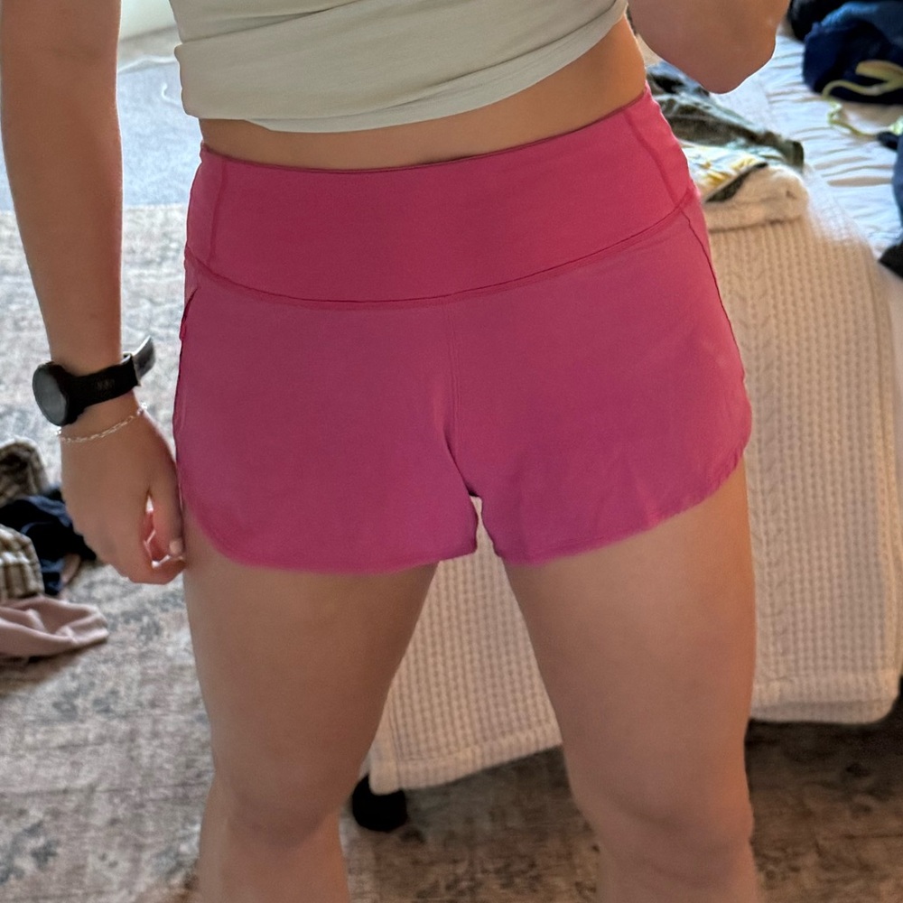 Outdoor Voices Pink Athletic Shorts High-Waisted Moisture-Wicking